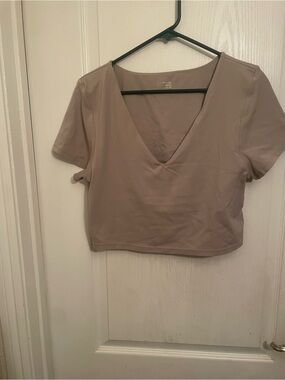Women's offline by aerie V-Neck Crop Top - Taupe